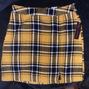 3/$20 Yellow Plaid Mini Skirt